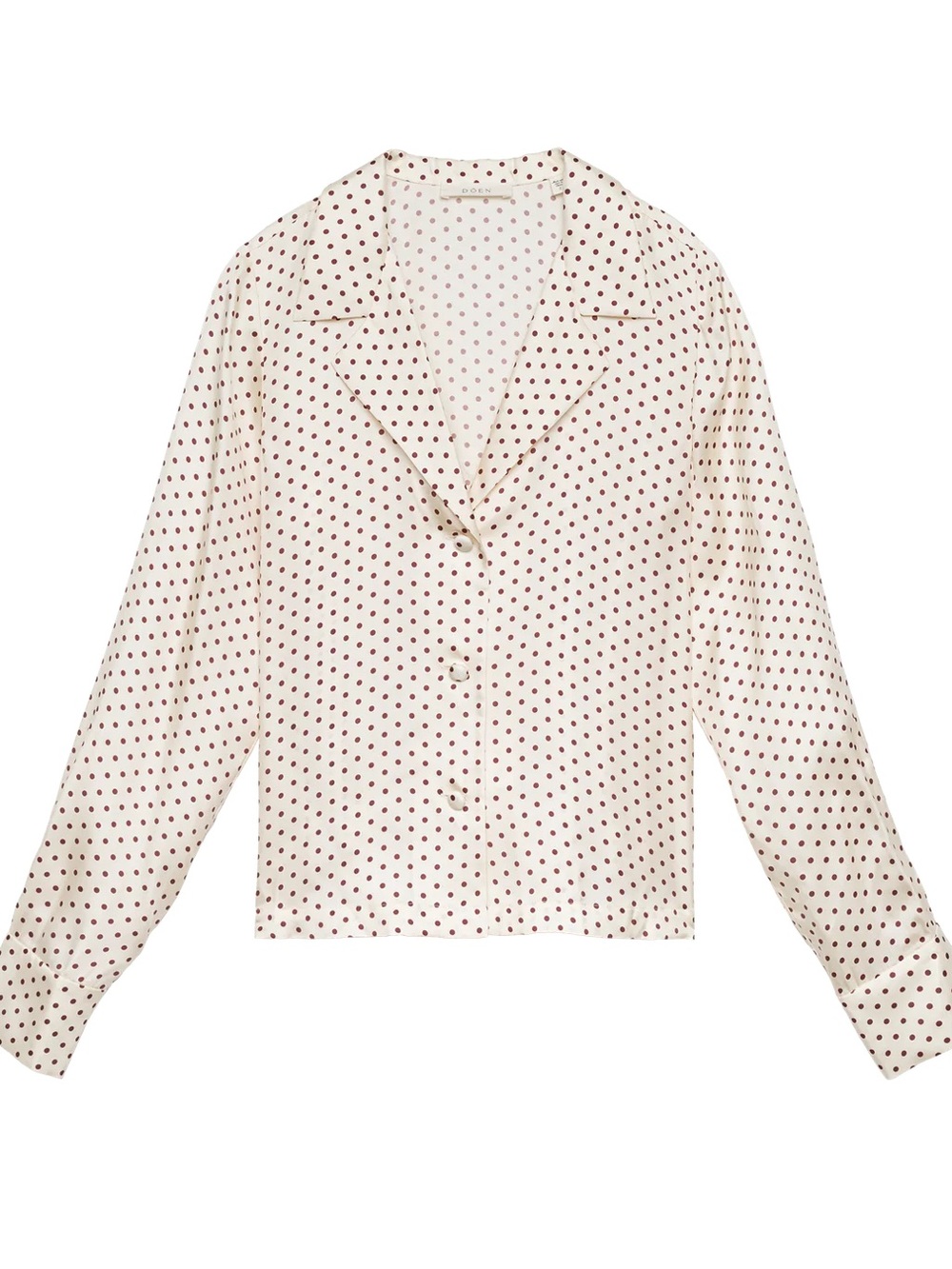 Doen Elene Top Creme Portia Dot Blouse Size Small